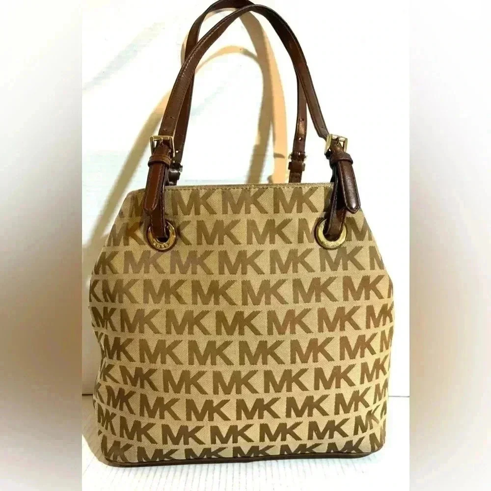 Michael Kors Mk Signature Print Canvas Tote Handb… - image 1